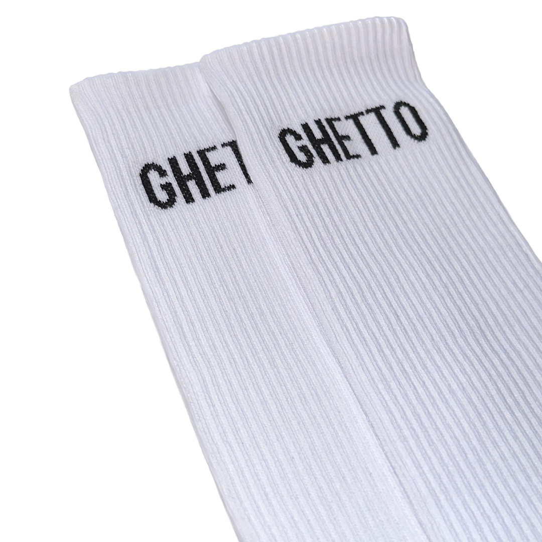 WHITE/BLACK Ghetto Socks
