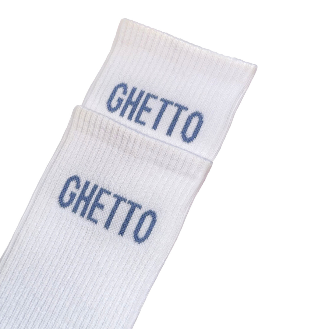 WHITE/BLUE Ghetto Socks