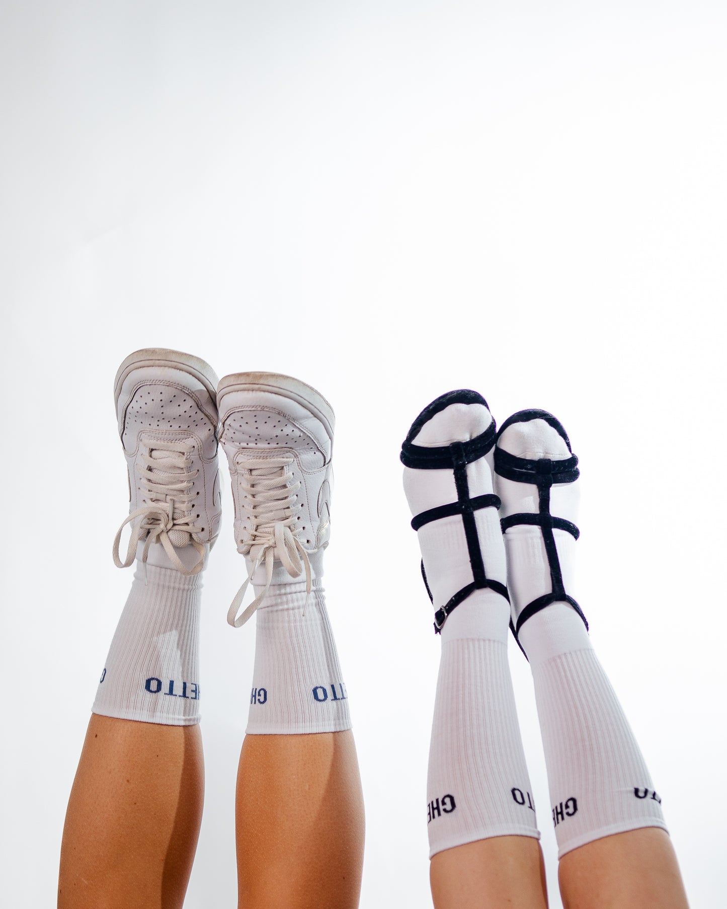 WHITE/BLUE Ghetto Socks