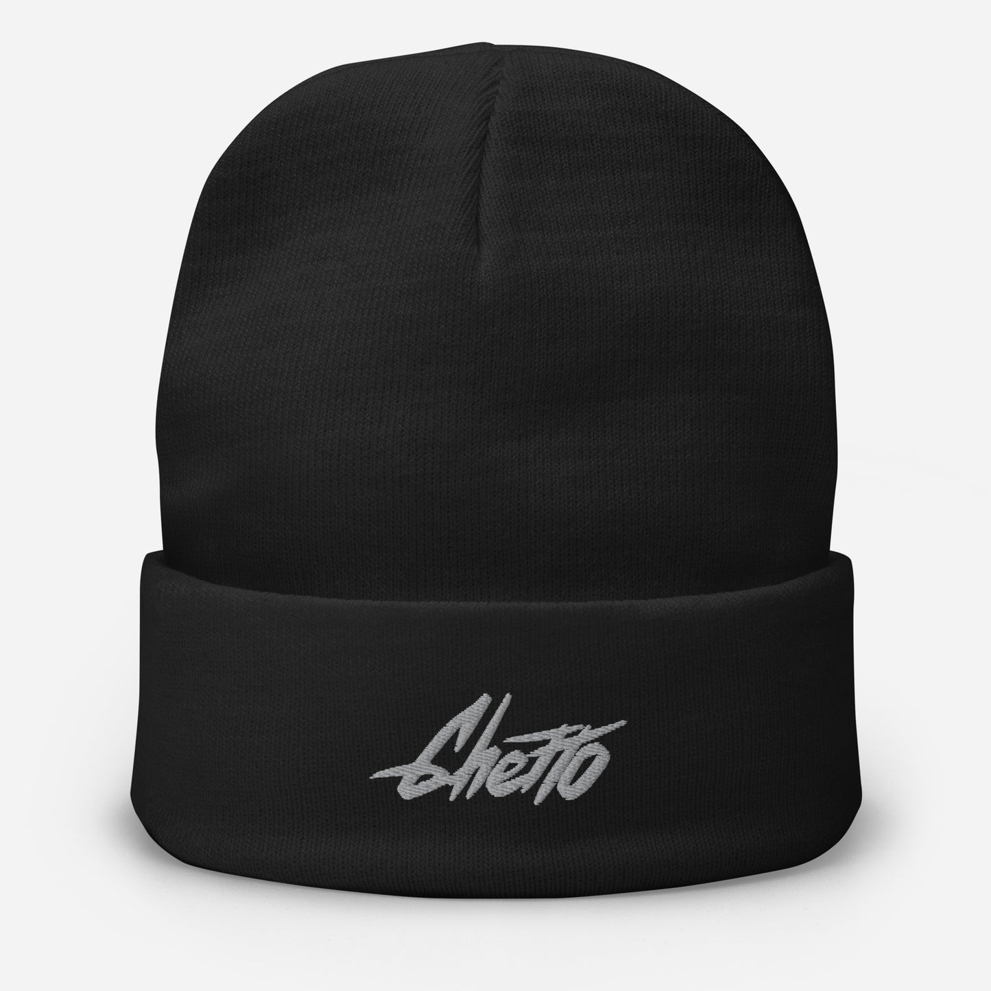Black Cuffed Ghetto Beanie