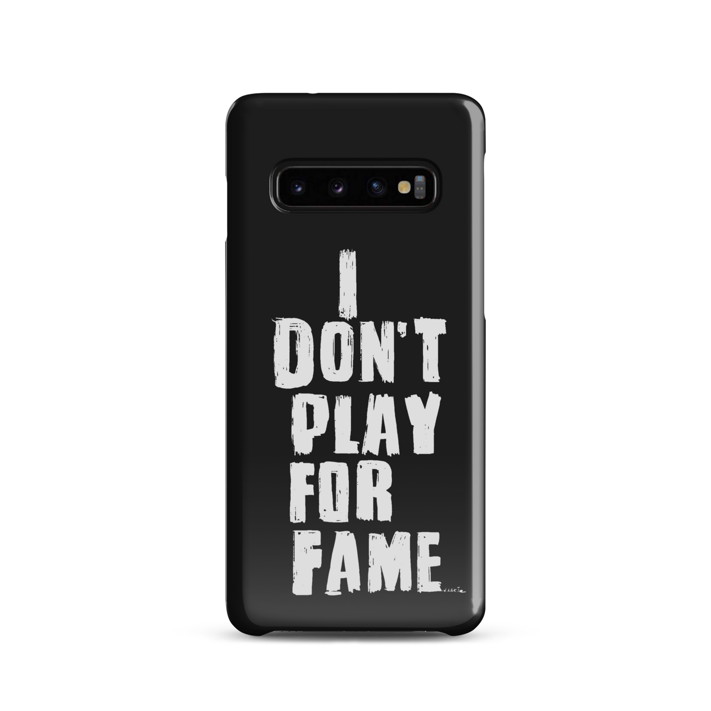 "I DON'T PLAY FOR FAME..." by Lakshe. Black snap case for Samsung®