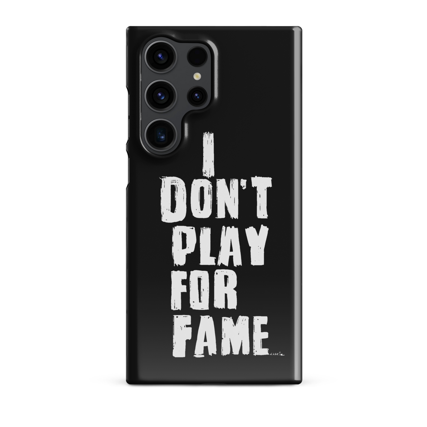 "I DON'T PLAY FOR FAME..." by Lakshe. Black snap case for Samsung®