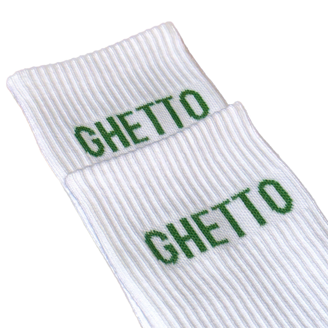 WHITE/GREEN Ghetto Socks