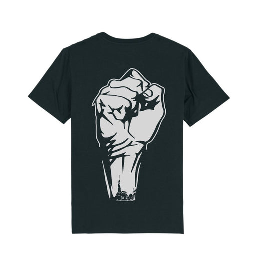 Black Ghetto Games and Glittery Power Fist tee
