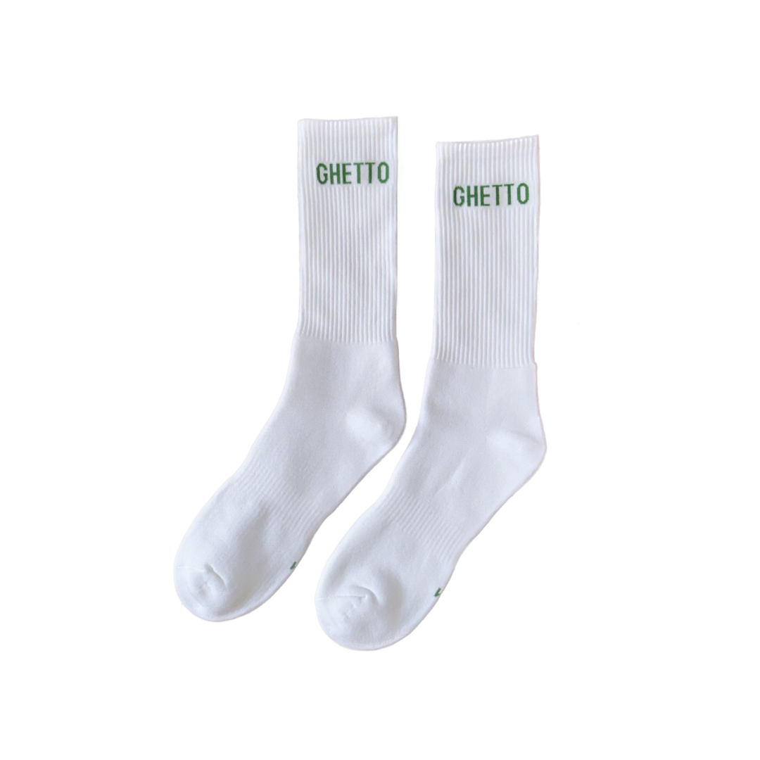 WHITE/GREEN Ghetto Socks