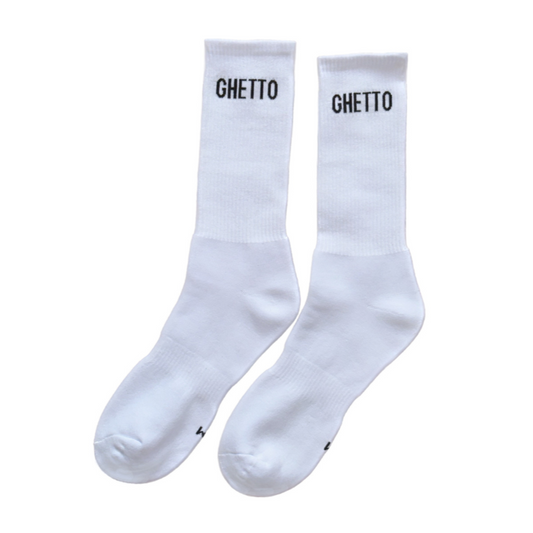 WHITE/BLACK Ghetto Socks