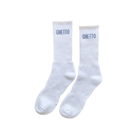 WHITE/BLUE Ghetto Socks