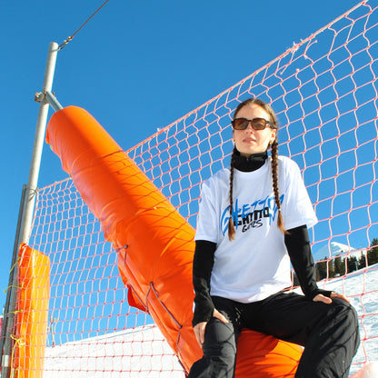 White T-Shirt With Blue “GHETTO GAMES” Design