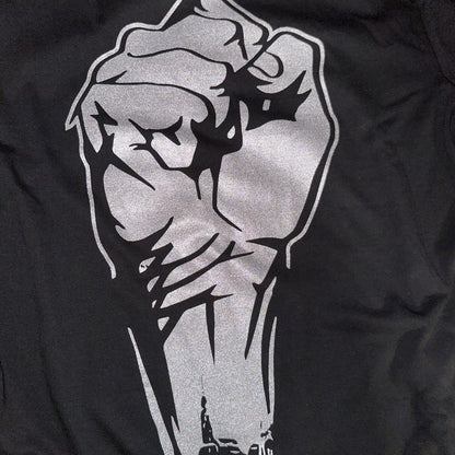 Black Ghetto Games and Glittery Power Fist tee