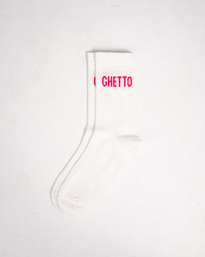 WHITE/PINK Ghetto Lady Socks