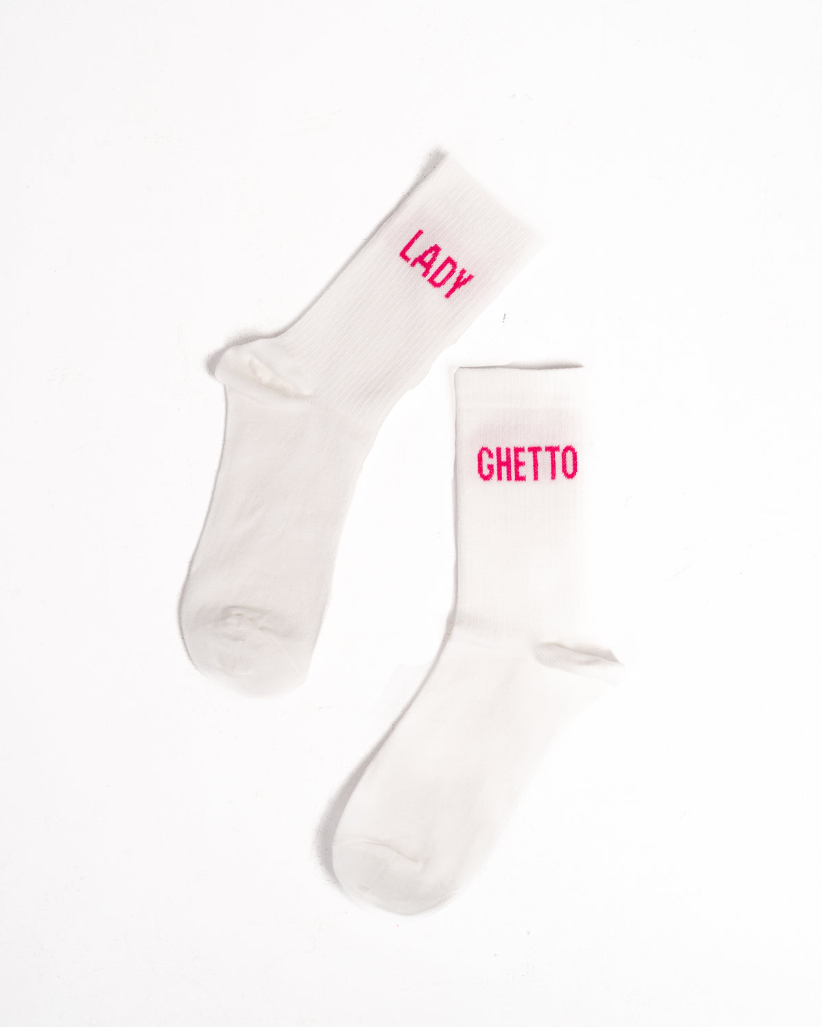 WHITE/PINK Ghetto Lady Socks