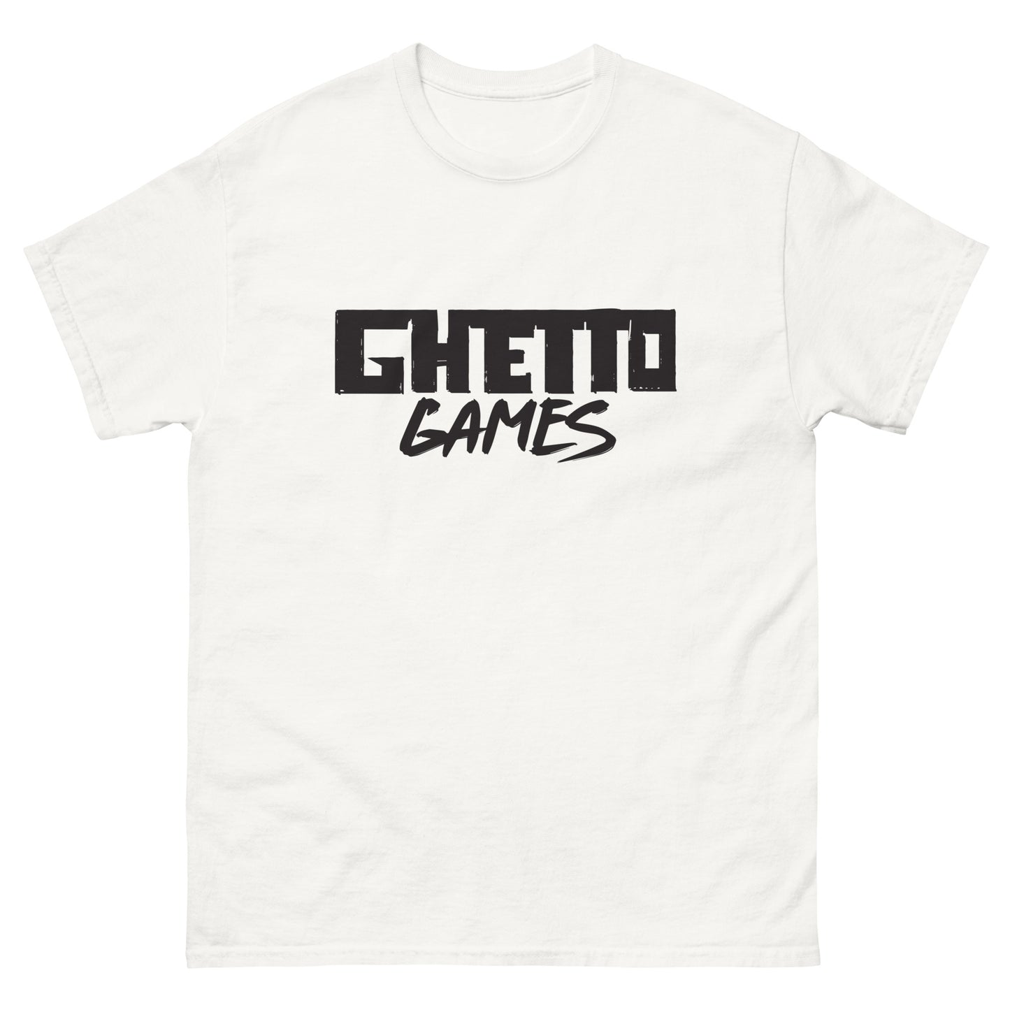 White T-shirt with Ghetto Games logo