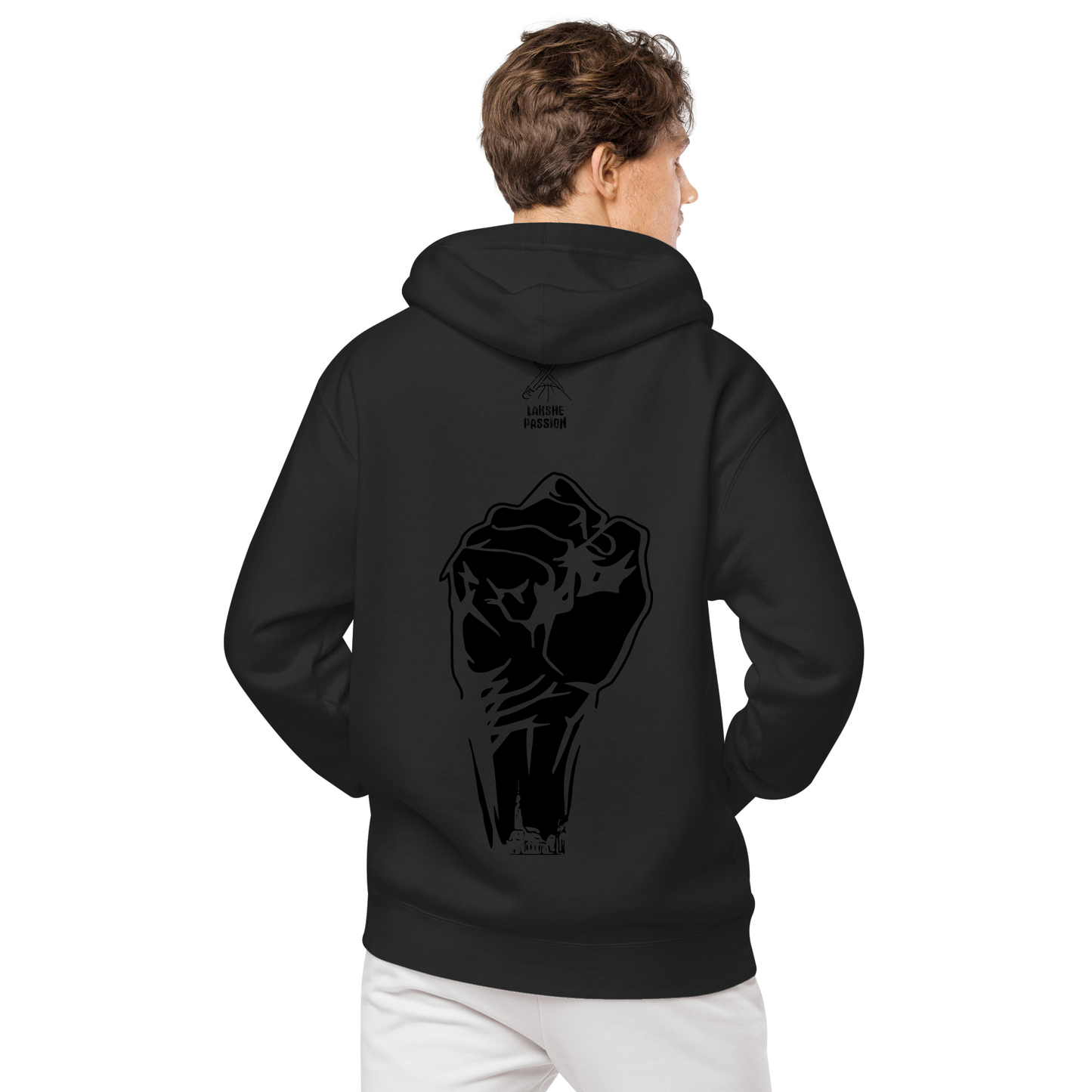 BLACK on BLACK Power Ghetto Games Hoodie